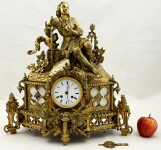 Bronzové zlacené stolní hodiny – Johanka z Arku