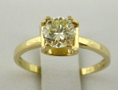 Prsten s přírodním diamantem Fancy Yellow- 0,79 ct