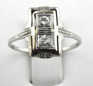 Zlatý art deco prsten s přírodními diamanty 0,15 ct (1).JPG